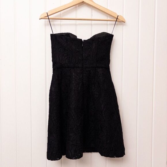 Brognano Strapless Black Lace Mini Dress Double Bow Party Dress Size 2 - Picture 6 of 9